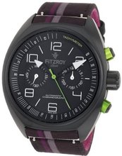 Fitzroy F-C-K2F2 Black Chronograph Black Steel Automatic Fabric Strap