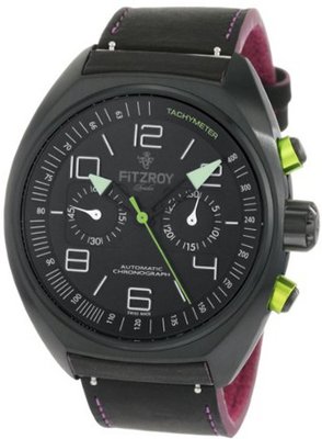 Fitzroy F-C-K2L1 Black Chronograph Black Steel Automatic Strap