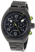 Fitzroy F-C-K2S3 Black Chronograph Black Steel Automatic Steel Bracelet