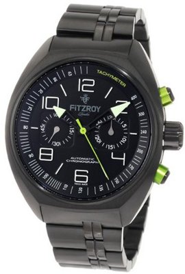 Fitzroy F-C-K2S3 Black Chronograph Black Steel Automatic Steel Bracelet