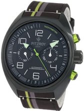 Fitzroy F-C-S2F1 Black Chronograph Steel Automatic Fabric Strap
