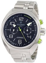 Fitzroy F-C-S2S1 Black Chronograph Steel Automatic Steel Bracelet