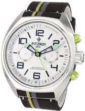 Fitzroy F-C-S4F1 Black Chronograph Steel Automatic Fabric strap