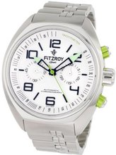 Fitzroy F-C-S4S1 White Chronograph Steel Automatic Steel Bracelet