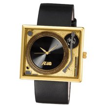 Flud TBL004 Tableturns Gold-Tone Black Leather Band
