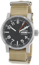 Fortis 623.10.41 N.39 Spacematic Swiss Automatic Luminous Day and Date Beige Nylon Strap