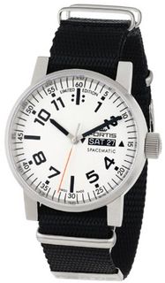 Fortis 623.10.42 N.01 Spacematic Swiss Automatic Black Canvas Strap Luminous Day Date