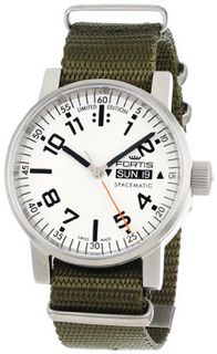 Fortis 623.10.42 N.11 Spacematic Swiss Automatic Luminous Day and Date Green Nylon Strap