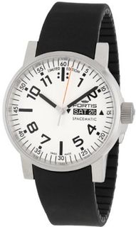 Fortis 623.10.42 SI.01 Spacematic Swiss Automatic Luminous Day and Date Black Silicone Band