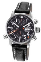 Fortis 627.22.31 L.01 Spacematic Alarm Chronograph Black Dial