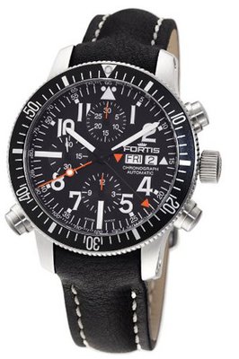Fortis 639.22.11 L.01 B-42 Black Alarm Chronograph Black Dial