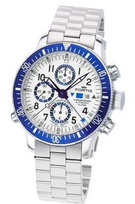 Fortis 641.10.92 M B-42 Marinemaster Chronograph White Dial