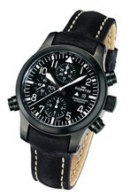 Fortis 657.18.11 L.01 B-42 Flieger Automatic Alarm Chronograph Black Dial