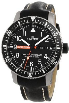 Fortis 658.27.81 L.01 B-42 Official Cosmonauts Titanium Black Automatic Leather Date