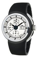 Fortis 661.20.32 K Space Leader Swiss Automatic White Dial Chronograph Day-Date Black Silicon