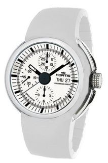 Fortis 661.20.32 Si.02 Spaceleader Chronograph White Dial