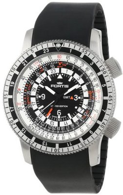 Fortis 669.10.31K B-47 Calculator Automatic 3 Time Zone Black Dial