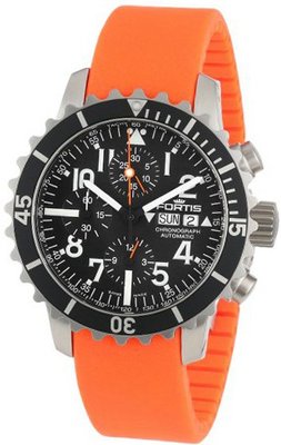 Fortis 671.10.41 SI.20 B-42 Marinemaster Automatic Orange Rubber Chronograph Date