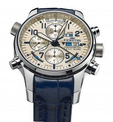 Fortis Flieger F-43 Flieger Chronograph Alarm GMT C.O.S.C. Limited Edition