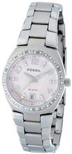 Fossil AM4175 Glitz Quartz Pink Mother-Of-Pearl Dial