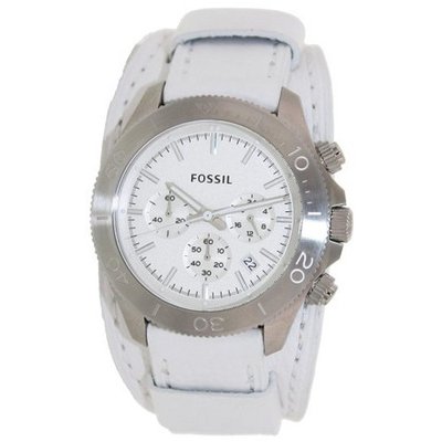 Fossil CH2858 Retro Traveler Chronograph White Leather Strap