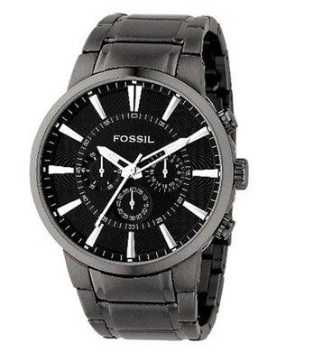 Fossil FS4358 Black Stainless Steel Bracelet Black Analog Dial Chronograph