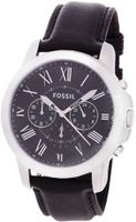 Fossil FS4812 Grant Chronograph Black Leather