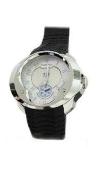 Franc Vila: Esprit Unique Annual Calendar Automatic , 8Q.DHES.MOP-RH.RHH (Stainless Steel Case / Mother of Pearl Dial / Black Rubber Strap)