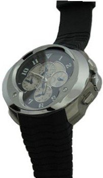 Franc Vila: Esprit Unique Annual Calendar Chronograph , 12.9a.TIDHES.CF-WHG.5N.5NH (Stainless Steel Case / Black carbon fiber Dial / Black Rubber Strap)