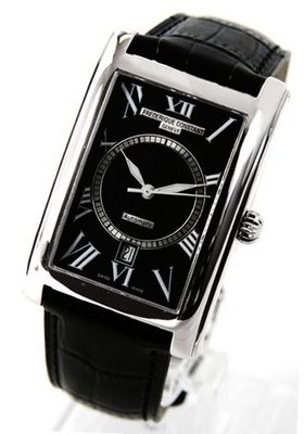 Frederique Constant Carree Automatic Black Dial Black Leather Strap 303BS4C26