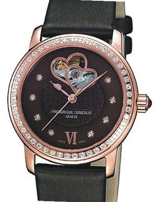 Frederique Constant Ladies Automatic Ladies Double Heart Beat Chocolate