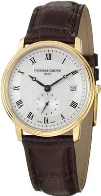 Frederique Constant Slim Line Silver Dial Brown Leather 245M4S5