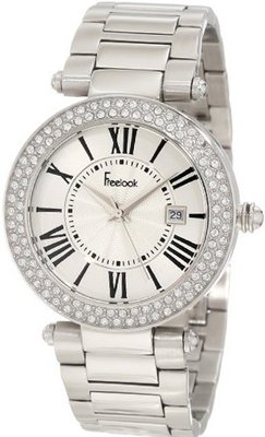 Freelook HA1538M-4 All Silver Shiny Dial Swarovski Bezel