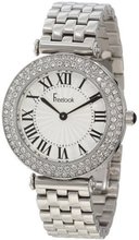 Freelook HA1944-4 Ss Silver Band & Case White Dial Swarovski Bezel