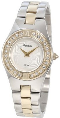 Freelook HA2082G-3 Silver-Gold Band Swarovski Bezel