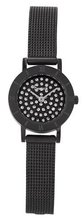 Freelook HA3031MB-4 All Black Mesh Band Blakc Case White Swarovski Stones Dial