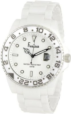 Freelook HA5109-9 Lagon White Ceramic with Silver Bezel White Dial