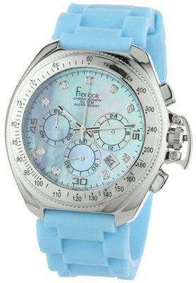 Freelook HA6303-6 Aquamarina Iii Blue Band Blue Mother-Of-Pearl Dial and Swarovski Indexes