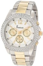 Freelook HA6305G-4 Silver/Gold Silver Dial Chronograph Swarovski Bezel