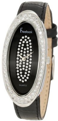 Freelook HA8219-1 Blackleather Band & Dial Swarovski Dial & Bezel