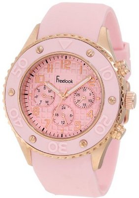 Freelook HA9055RG-5 Pink Chronograph Dial Pink Bezel Rose Gold Case