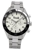 Fcuk Quartz with White Dial Analogue Display and Silver Stainless Steel Bracelet FC1115S