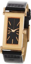 French Connection FC1026G Black Leather Strap Rose-Gold Stainless Steel