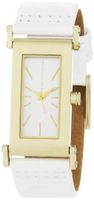 French Connection FC1026W White Leather Strap Gold-tone Stainless Steel Case