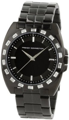 French Connection FC1041B Stainless Steel Black Ion-Plating Round Case