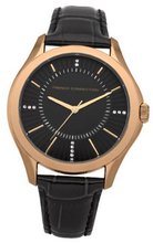 French Connection Quartz with Black Dial Analogue Display and Black Stainless Steel Bracelet FC1121RG