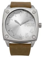 French Connection Quartz with Silver Dial Analogue Display and Brown Leather Strap FC1114ST