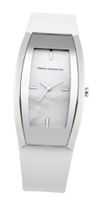 French Connection Quartz with Silver Dial Analogue Display and White Leather Strap FC1130W