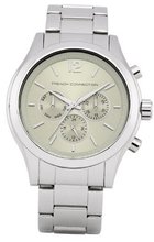 French Connection Unisex Quartz with Beige Dial Chronograph Display and Silver Stainless Steel Bracelet FC1144SM