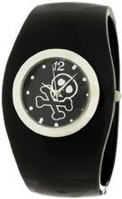Frenzy Kids' FR288 Round Black Skull Analog Bangle